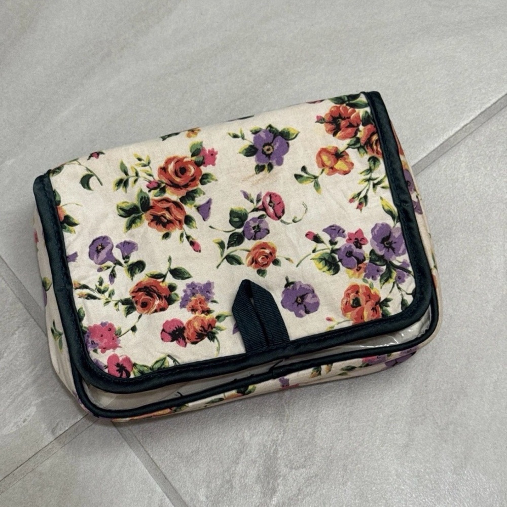 Vintage Victorias Secret Cotton Floral Makeup Organizer